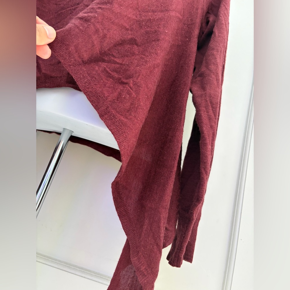 Eileen Fisher Asymmetrical Knit Sweater - Deep Burgundy - Picture 2 of 8